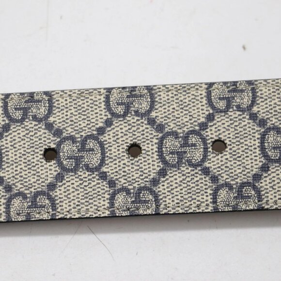 GUCCI Blue & Beige GG Marmont Belt 411924 Size 90/36 US - Picture 8 of 16